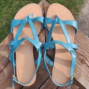 🤩BOGOFREE🤩 Size 10 Blue Guess Flat Sandals